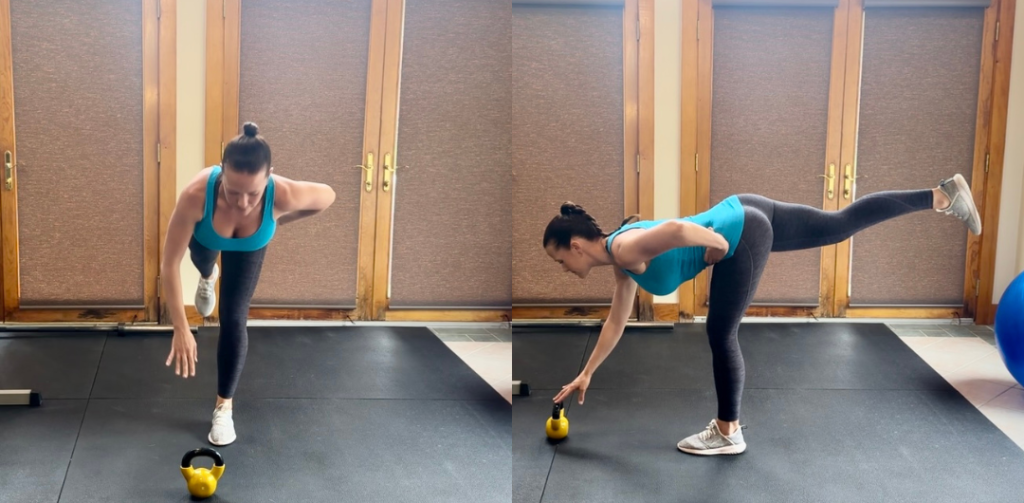 single leg RDL to promote stability when sitting or standing as a dental hygienist