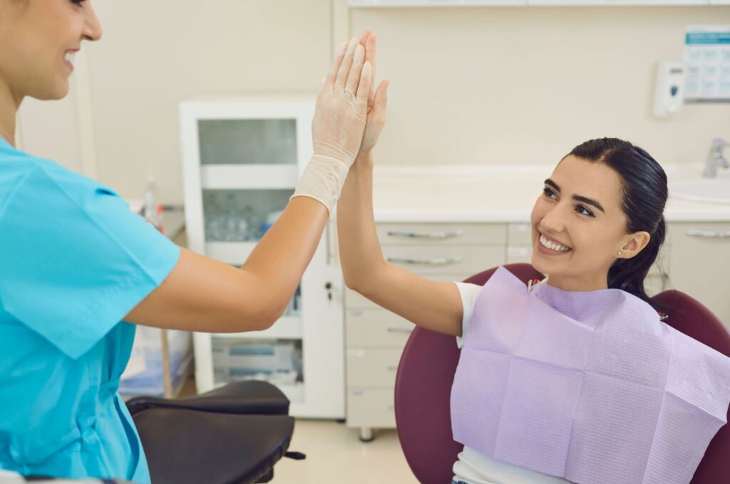 Hygienist making small talk