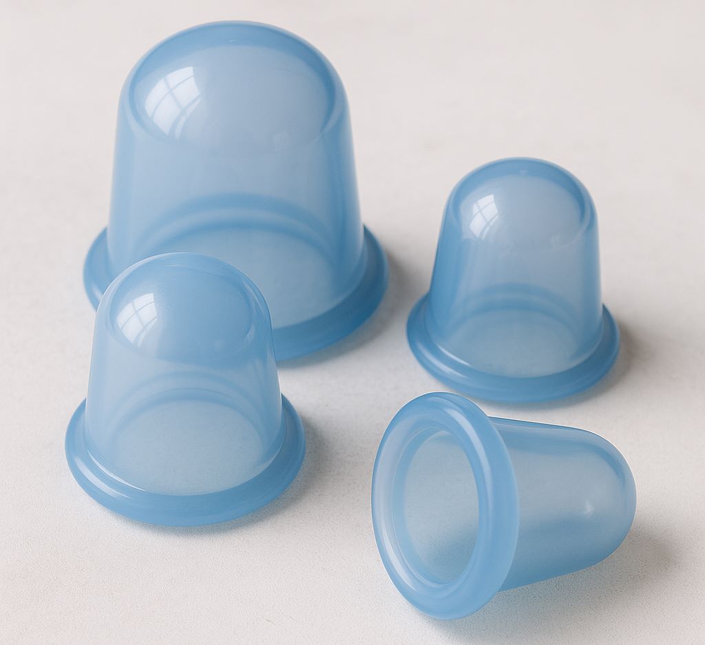 Silicone cups for dynamic cupping for dental hygienists