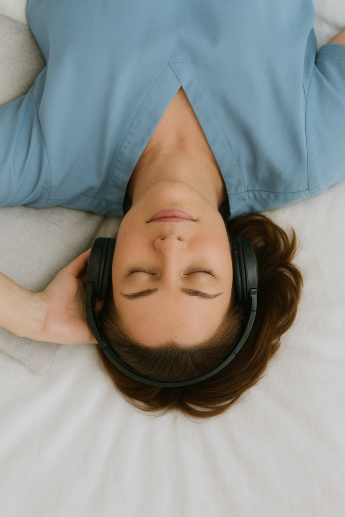 Hygienist relaxing after a long clinical day